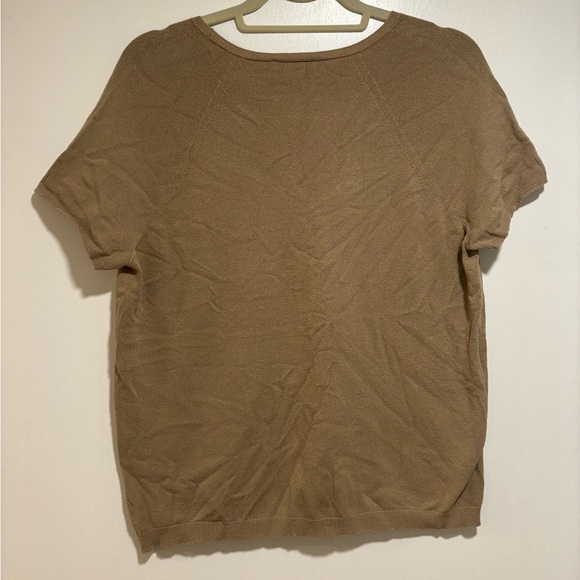Talbots Caramel V-Neck Short Sleeve Top X - Picture 7 of 10